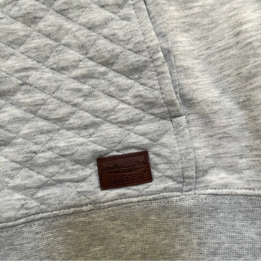 LL Bean 502745 quilted quarter zip 1/4 light gray pullover lightweight jacket XS - Picture 5 of 10